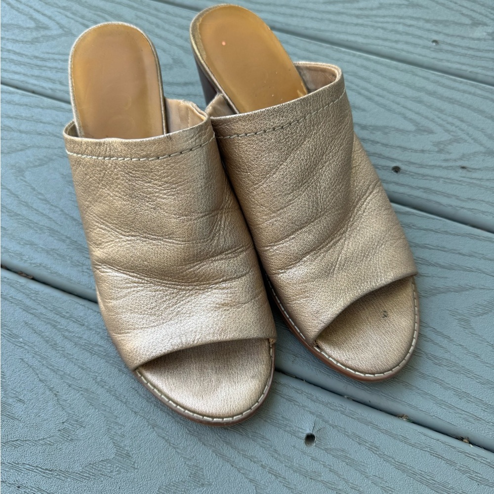 Gold Heeled Mules